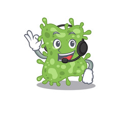 A gorgeous salmonella enterica mascot character concept wearing headphone