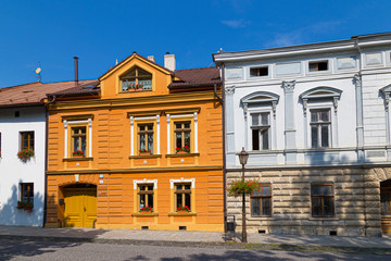 Old town Spisska Sobota, colorful houses . Poprad, Slovakia