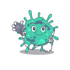 Shigella boydii in doctor cartoon character with tools
