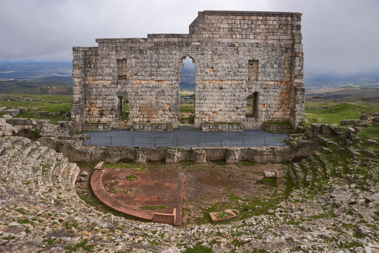 Roman remains of the city of Acinipo in Ronda, Malaga. Spain