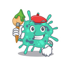 A creative shigella boydii artist mascot design style paint with a brush