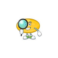 Smart Detective of oil capsule cartoon character design concept