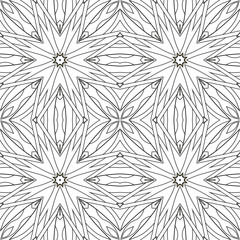 Beautiful card for decoration design. Abstract repeat background. Geometric modern ornament for coloring.