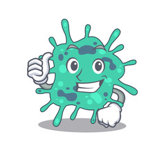 Shigella boydii cartoon character design making OK gesture