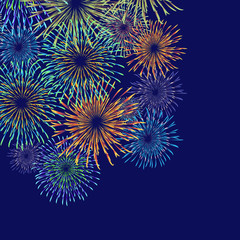 Fireworks material. Night sky fireworks background. Fireworks appear in the summer night sky.
背景：花火 はなび 打上花火 夜空 夏 祭り 夜景