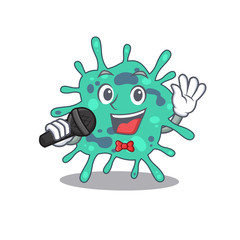 Talented singer of shigella boydii cartoon character holding a microphone