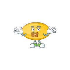 Oil capsule mascot cartoon design with quiet finger gesture