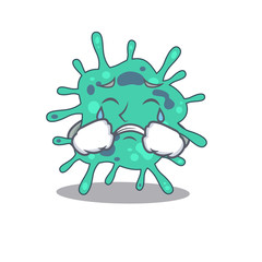 Cartoon character design of shigella boydii with a crying face