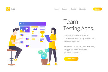 Landing page website template design. Modern flat design vector illustration concepts of web page design for website and mobile website development. Easy to edit and customize.