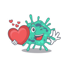 A sweet shigella boydii cartoon character style with a heart