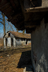Fototapeta na wymiar uninhabited and abandoned house in the village