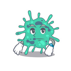 Mascot design of shigella boydii showing waiting gesture