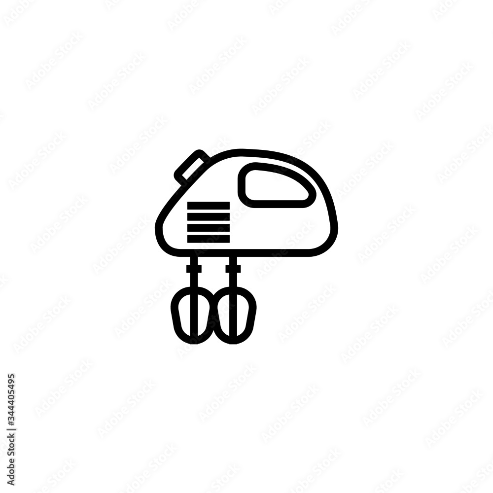 Poster mixer vector icon in linear, outline icon isolated on white background