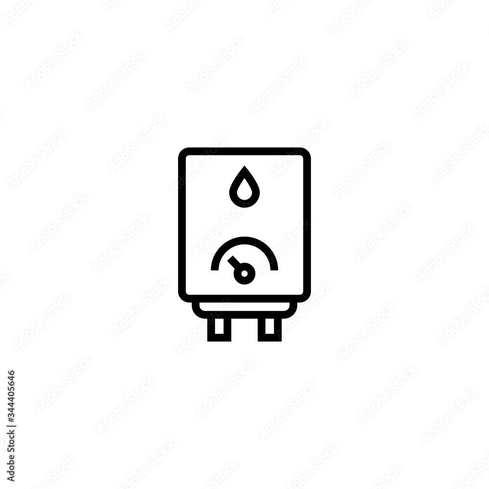 Poster geyser vector icon in linear, outline icon isolated on white background