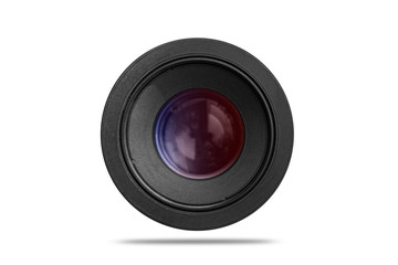 Camera photo lens isolated on white background