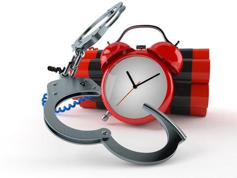 Time bomb with handcuffs