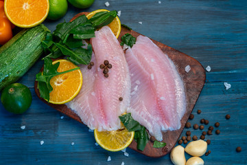 Fish fillet with orange.