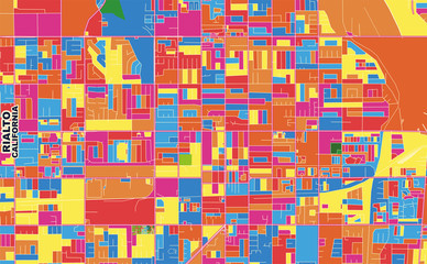 Rialto, California, USA, colorful vector map
