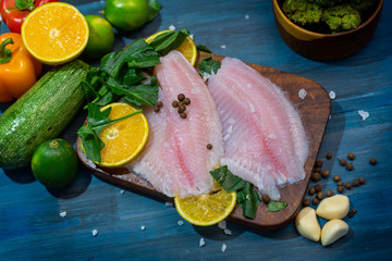 Fish fillet with orange.