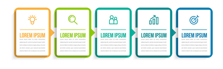 Minimal infographic template design with numbers 5 options or steps.