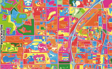 Obraz premium Boca Raton, Florida, USA, colorful vector map