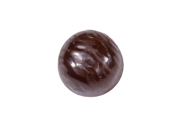 One chocolate candy isolated on white background