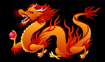 Traditional Chinese Dragon Graphic vector