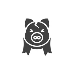 Broken piggy bank vector icon. filled flat sign for mobile concept and web design. Cracked piggy bank glyph icon. Bankruptcy, financial crisis symbol, logo illustration. Vector graphics