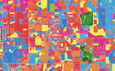 Edmond, Oklahoma, USA, colorful vector map