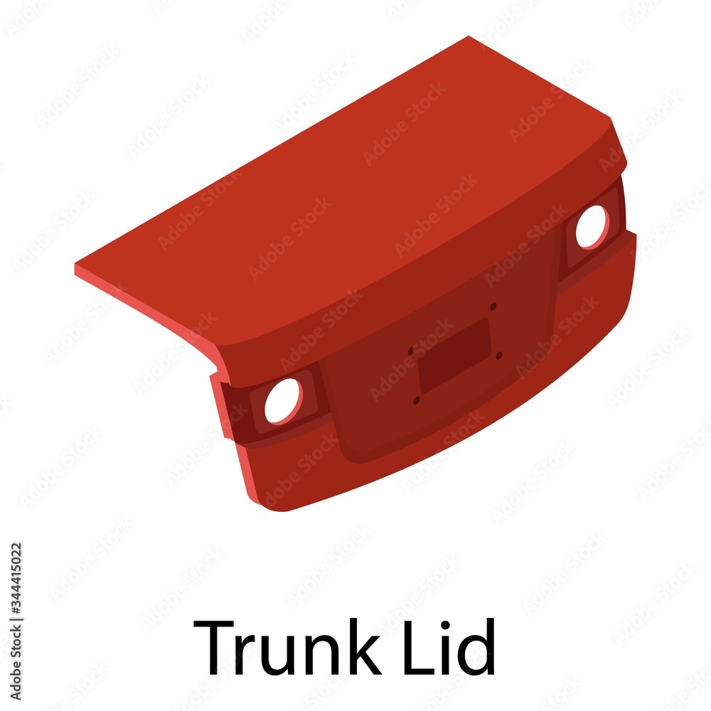 Poster car trunk lid icon. isometric of car trunk lid vector icon for web design isolated on white backgrou