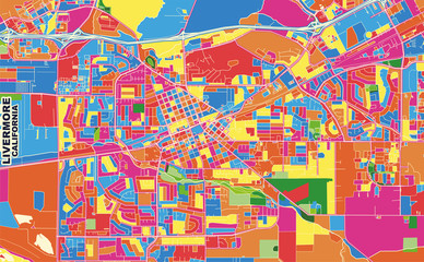 Fototapeta na wymiar Livermore, California, USA, colorful vector map