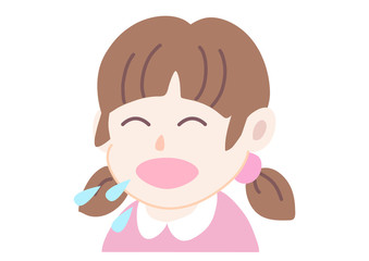  唾を飛ばす女の子
