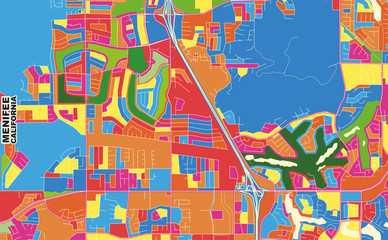 Obraz premium Menifee, California, USA, colorful vector map
