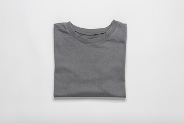Stylish t-shirt on grey background