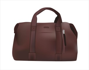 Large travel bag on a white background isolated vector illustration..