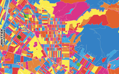 Whittier, California, USA, colorful vector map