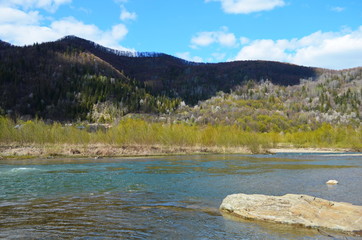 fast mountain river in the Carpathians