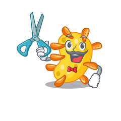 Sporty vibrio cartoon character design with barber