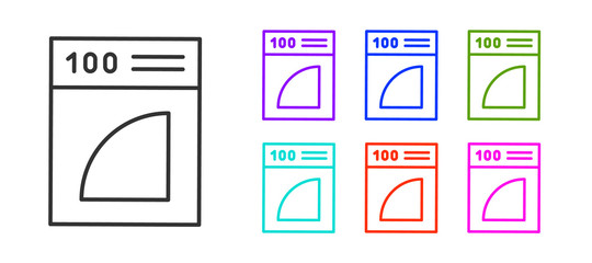 Black line Coffee paper filter icon isolated on white background. Set icons colorful. Vector Illustration