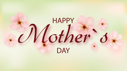 Mother s day greeting card with beautiful blossom flowers