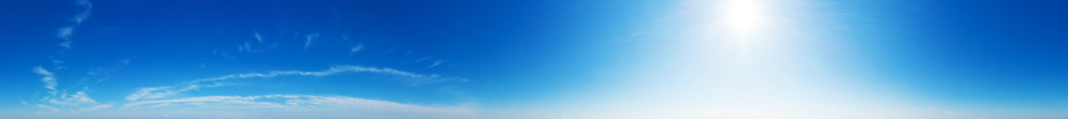 Blue Sky background with tiny Clouds. Panorama background