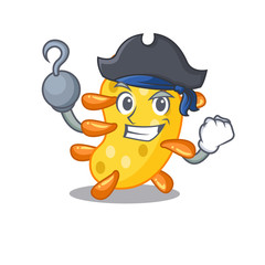 Vibrio cartoon design style as a Pirate with hook hand and a hat