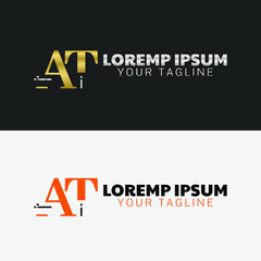 Fototapeta premium Initial Letter capital logo icon design template elements. Modern line logo with gold silver luxury style. Can be used for business, company group, consulting, finance. Vector Illustration.