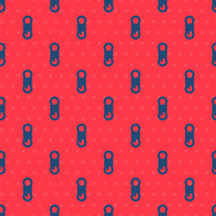 Blue line Climber rope icon isolated seamless pattern on red background. Extreme sport. Sport equipment. Vector Illustration