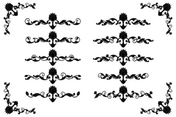 Classic Vitage Wedding Vector Ornaments frames Separator elements for Classic Vintage Wedding Invitation Hand Drawn Doodle