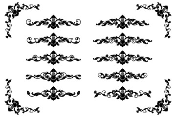 Obraz premium Classic Vitage Wedding Vector Ornaments frames Separator elements for Classic Vintage Wedding Invitation Hand Drawn Doodle