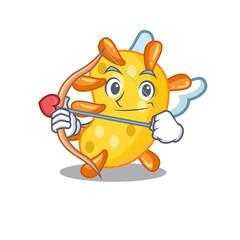 Vibrio in cupid cartoon character with arrow and wings