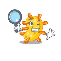 Smart Detective of vibrio mascot design style with tools