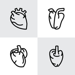 Human heart icon , health medical design best icon organ symbol illustration system button silhouette vector emblem isolated
