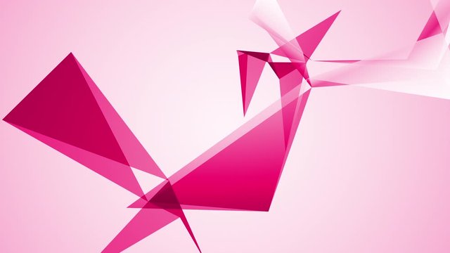 triangle abstraction, pink geometrical triangulation with noised position, 4K abstract animation